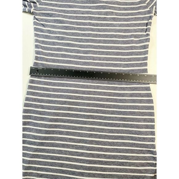 Sail to Sable Textured Knit Striped Long Sleeve Dress Navy White Size Small EUC - Picture 8 of 11